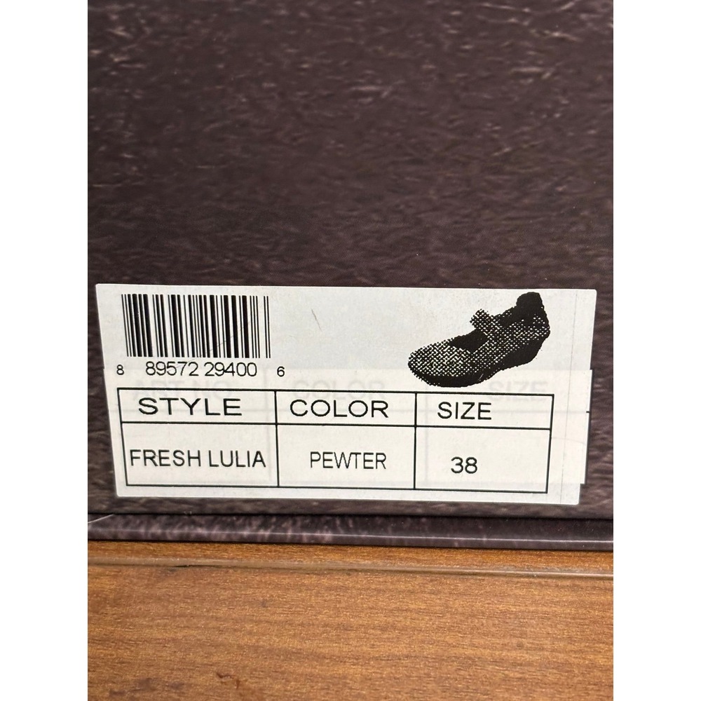 Bernie Mev Fresh Lulia Pewter Woven Wedge Pumps Size 38 US 7.5-8 - Picture 7 of 7